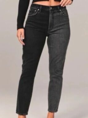 Abercrombie & Fitch The Skinny High Rise 2-tone Black & Gray Jeans Size 27L